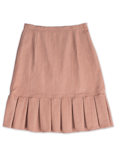 Trapeze midi skirt in powder pink denim 