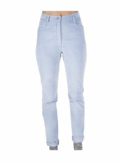 Pantalon coupe jean en coton stretch bleu glacier