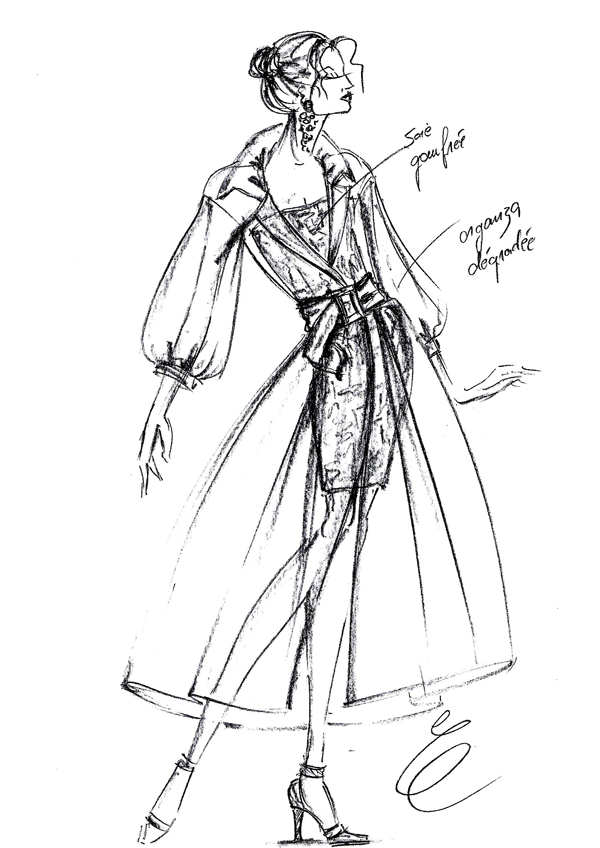 robe sur-mesure Emaldi croquis 1