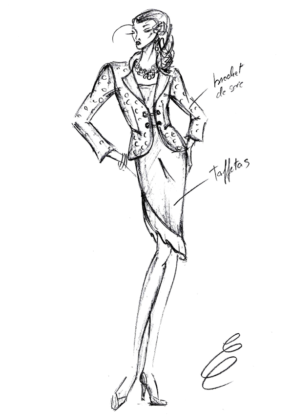 robe sur-mesure Emaldi croquis 2