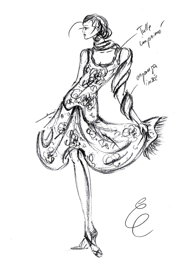 robe sur-mesure Emaldi croquis 3